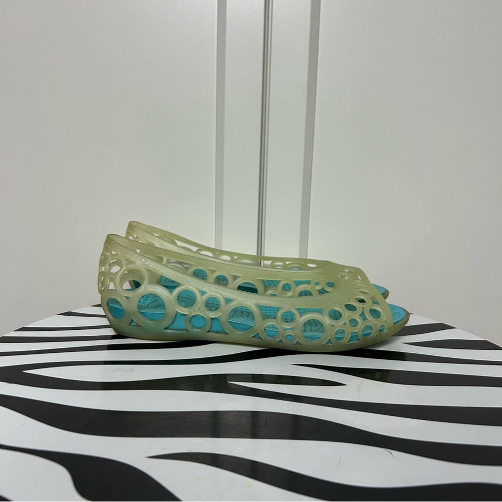 Crocs Adrian peep toe clear blue